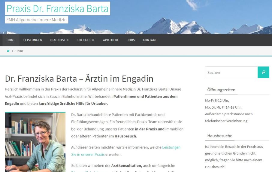 Wordpress Website und Websitepflege für Ärztin Franziska Barta