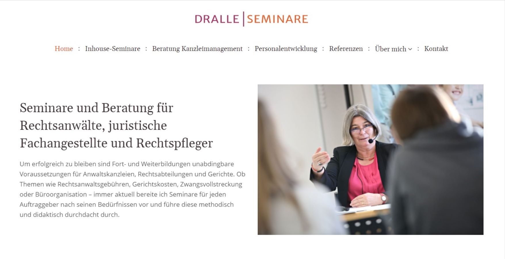 SEO-Texte und Websitepflege für Dralle Seminare